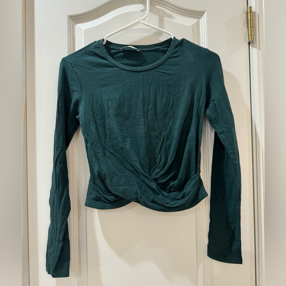 Zara forest green crop